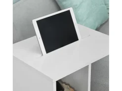 Mesa Auxiliar con 2 Estantes, Consola,Mesita de Noche con Ruedas para iPad, Teléfono o Lampara FBT48-W SoBuy ES