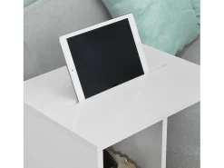 Mesa Auxiliar con 2 Estantes, Consola,Mesita de Noche con Ruedas para iPad, Teléfono o Lampara FBT48-W SoBuy ES