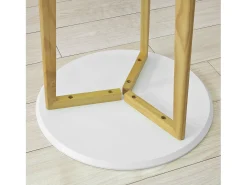 Mesa Auxiliar con 2 Estantes Mesita de Noche Mesa de Café Mesa de Centro Consola H60 cm FBT52-WN SoBuy ES
