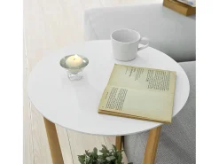 Mesa Auxiliar con 2 Estantes Mesita de Noche Mesa de Café Mesa de Centro Consola H60 cm FBT52-WN SoBuy ES