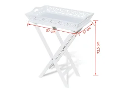 Mesa auxiliar con bandeja blanca