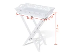Mesa auxiliar con bandeja blanca