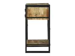 Mesa Auxiliar con cajón Marrón Madera maciza de mango rugosa