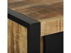 Mesa Auxiliar con cajón Marrón Madera maciza de mango rugosa