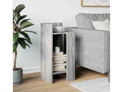 Mesa auxiliar con estante gris sonoma 25,5x27x60 cm