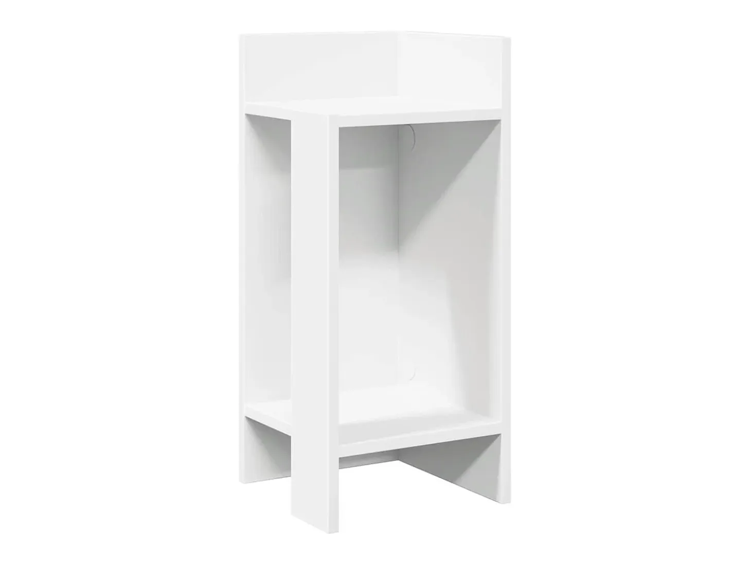 Mesa auxiliar con estante blanco 25,5x27x60 cm