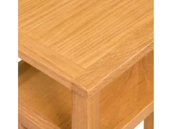 Mesa auxiliar con estante de madera de roble maciza 27x35x55cm