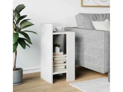 Mesa auxiliar con estante blanco 25,5x27x60 cm