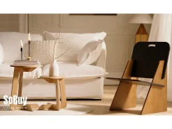 Mesa Auxiliar con Juntas de Espiga Mesita de Noche Mesa de Centro para Salón y Dormitorio 32 x 32 x 48.5 cm Marrón HFBT01-K-BR SoBuy ES