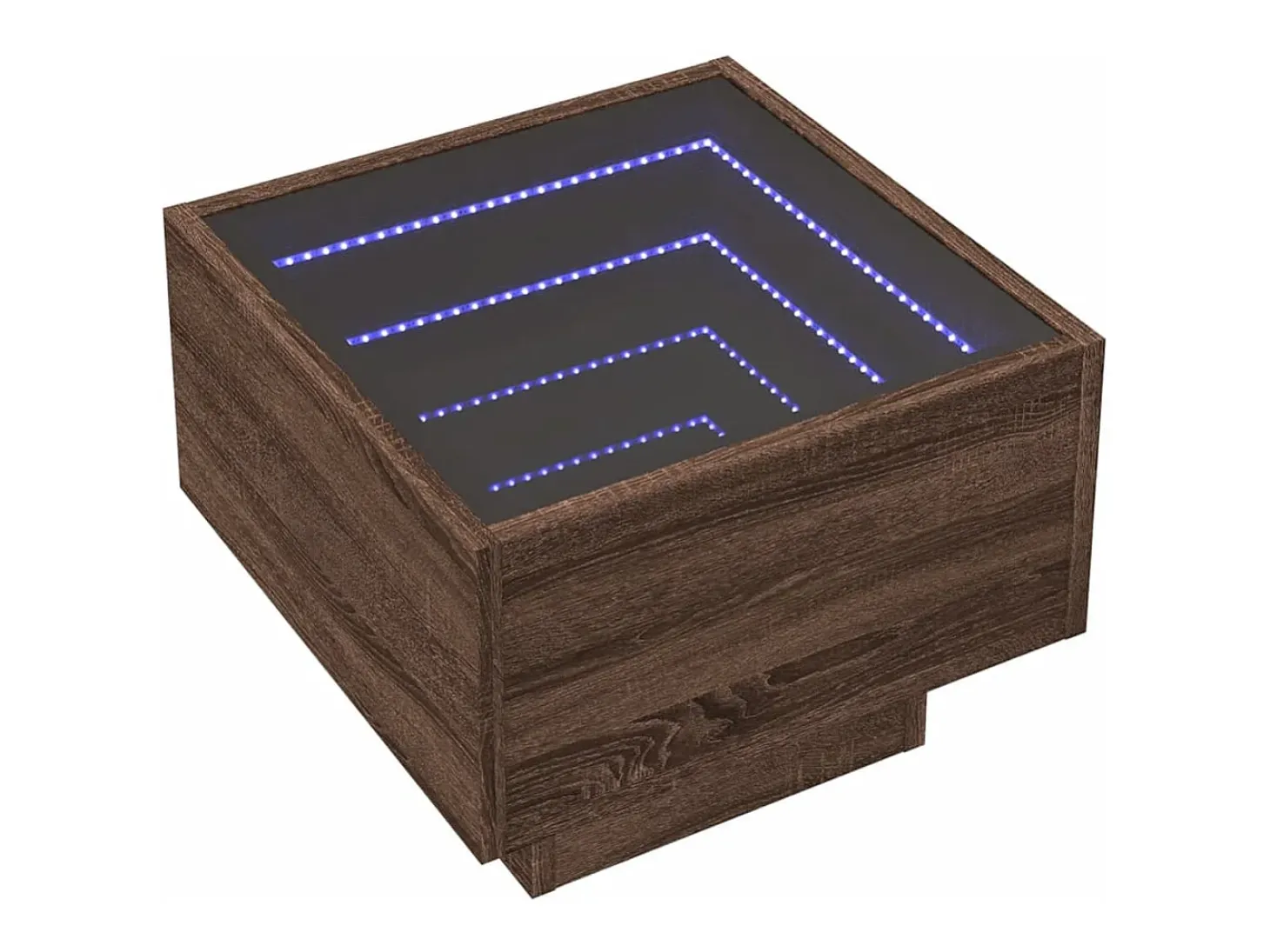 Mesa auxiliar con LED madera ingeniería marrón roble 40x40x30cm