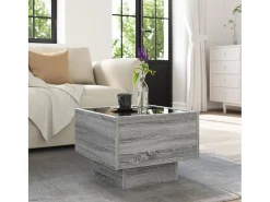 Mesa auxiliar con LED madera ingeniería gris Sonoma 40x40x30cm