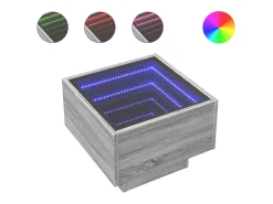 Mesa auxiliar con LED madera ingeniería gris Sonoma 40x40x30cm