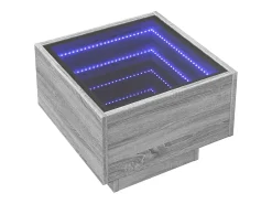 Mesa auxiliar con LED madera ingeniería gris Sonoma 40x40x30cm