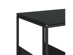 Mesa auxiliar con ruedas madera ingeniería negra 55x36x63,5 cm