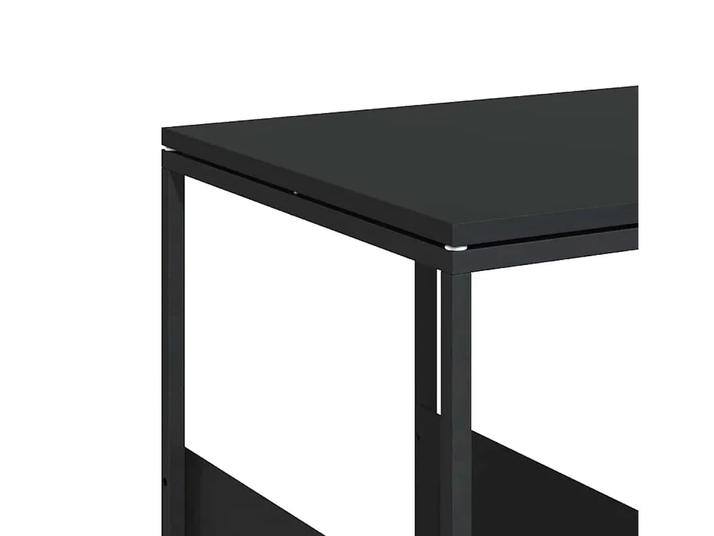 Mesa auxiliar con ruedas madera ingeniería negra 55x36x63,5 cm