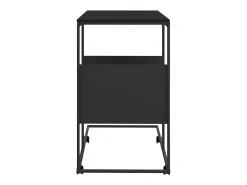 Mesa auxiliar con ruedas madera ingeniería negra 55x36x63,5 cm