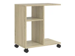Mesa auxiliar con ruedas madera ingeniería Sonoma 50x30x55 cm ES524871