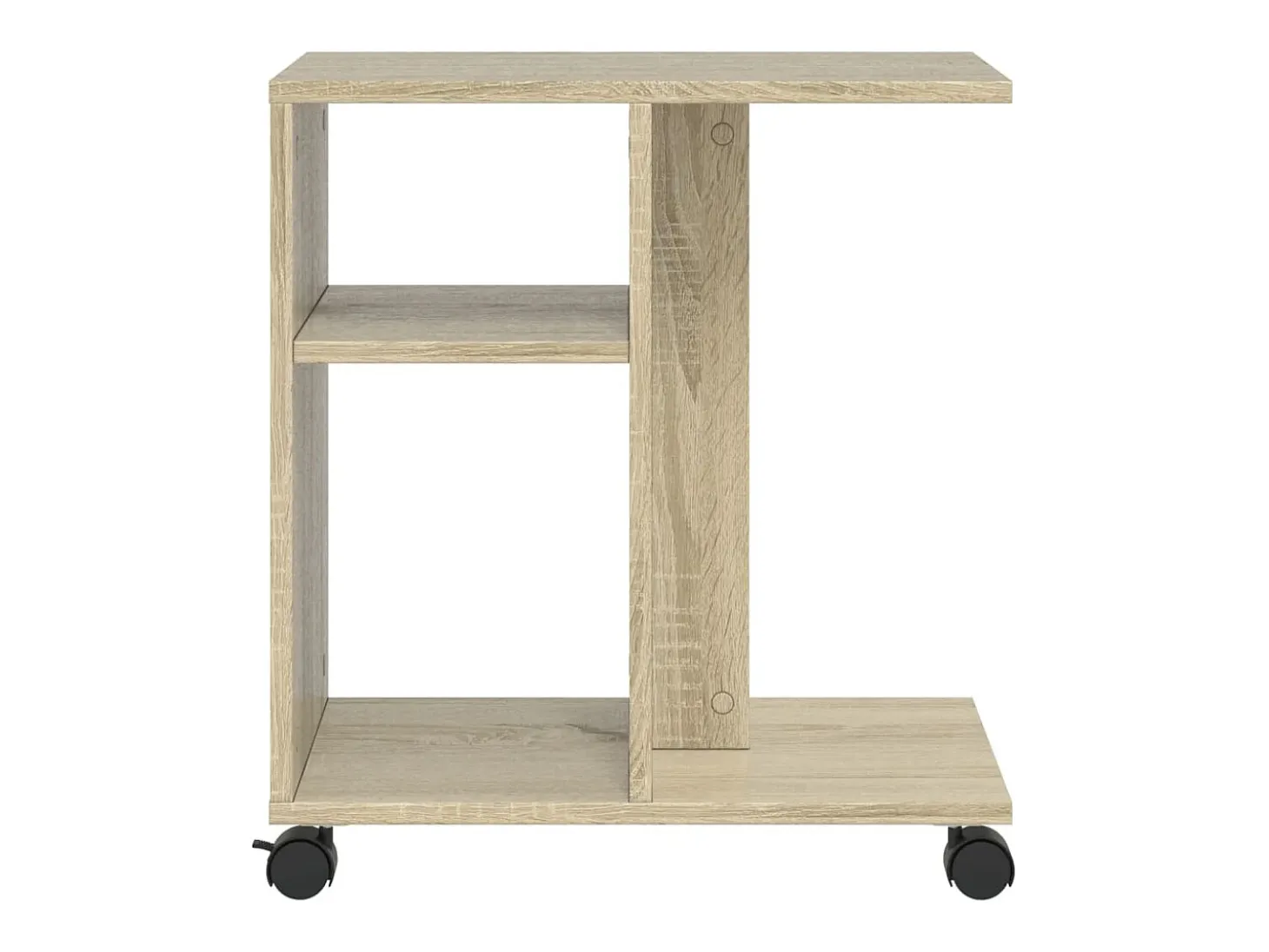 Mesa auxiliar con ruedas madera ingeniería Sonoma 50x30x55 cm ES524871