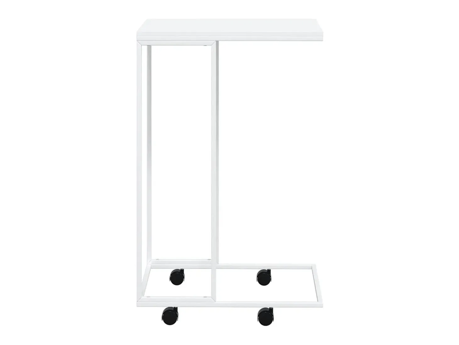 Mesa auxiliar con ruedas contrachapado blanco 40x30x63,5 cm