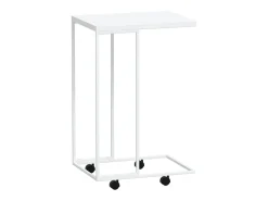 Mesa auxiliar con ruedas contrachapado blanco 40x30x63,5 cm
