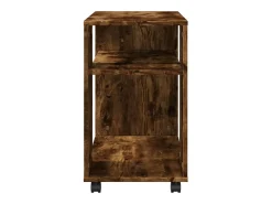 Mesa auxiliar con ruedas madera roble ahumado 70x35x60 cm