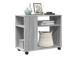 Mesa auxiliar con ruedas madera gris Sonoma 70x35x60 cm