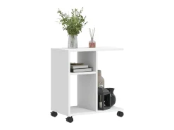 Mesa auxiliar con ruedas madera ingeniería blanco 50x30x55 cm ES270570
