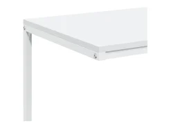 Mesa auxiliar con ruedas de contrachapado blanco 55x35x70 cm