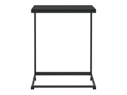 Mesa auxiliar con ruedas de contrachapado negro 55x35x70 cm