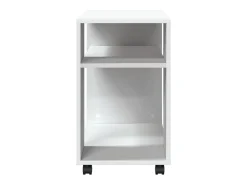 Mesa auxiliar con ruedas madera ingeniería blanco 70x35x60 cm