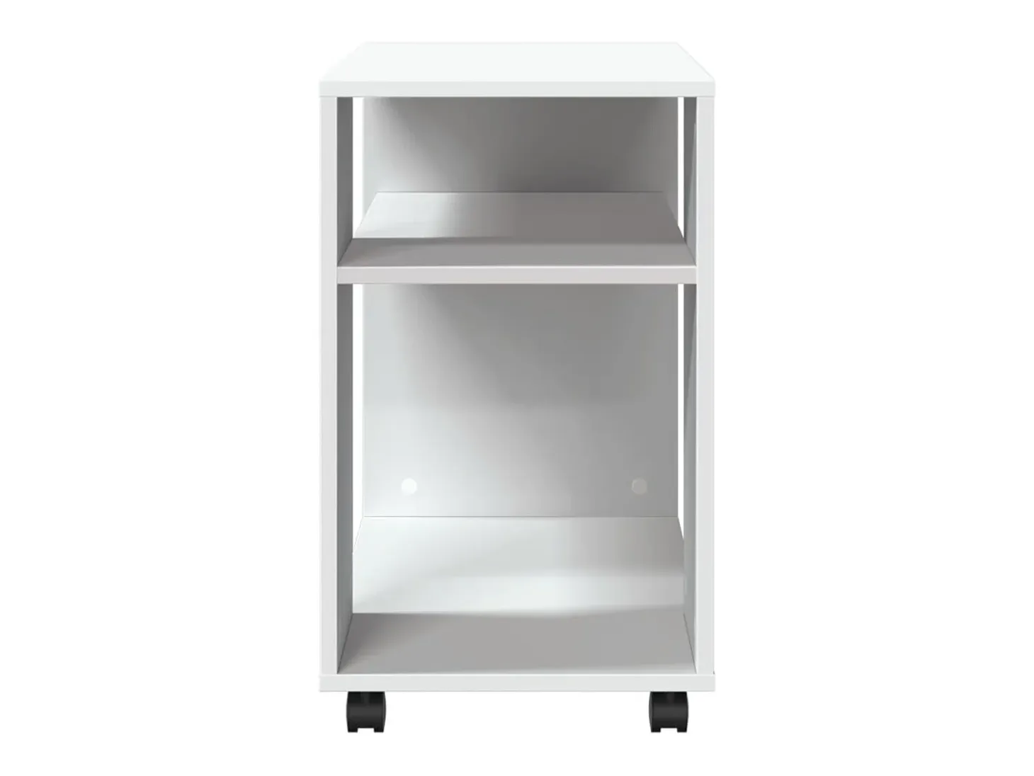 Mesa auxiliar con ruedas madera ingeniería blanco 70x35x60 cm