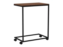 Mesa auxiliar con ruedas madera de ingeniería negra 55x35x70 cm