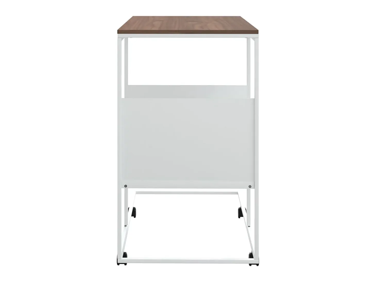 Mesa auxiliar con ruedas contrachapado blanco 55x36x63,5 cm