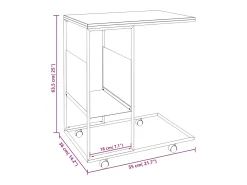 Mesa auxiliar con ruedas contrachapado blanco 55x36x63,5 cm