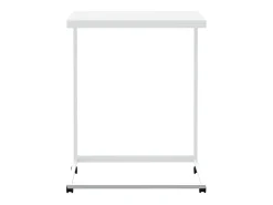 Mesa auxiliar con ruedas de contrachapado blanco 55x35x70 cm
