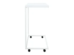 Mesa auxiliar con ruedas de contrachapado blanco 55x35x70 cm