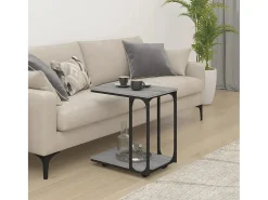 Mesa auxiliar con ruedas madera gris Sonoma 50x35x55,5 cm