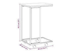 Mesa auxiliar con ruedas madera ingeniería blanco 40x30x63,5 cm