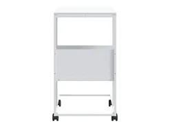 Mesa auxiliar con ruedas madera ingeniería blanco 55x36x63,5 cm