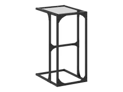 Mesa auxiliar con vidrio transparente acero 40x30x61,5 cm ES507714