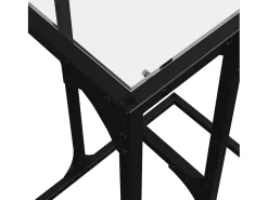 Mesa auxiliar con vidrio transparente acero 40x30x61,5 cm