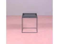 Mesa auxiliar cuadrada en acero apto para exterior - Sorento - Negro