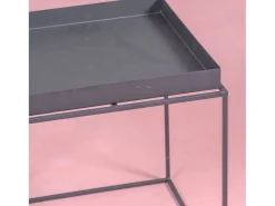 Mesa auxiliar cuadrada en acero apto para exterior - Sorento - Negro