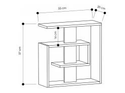 Mesa auxiliar de 4 estantes blancas H57 cm - Saly