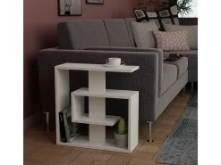 Mesa auxiliar de 4 estantes blancas H57 cm - Saly