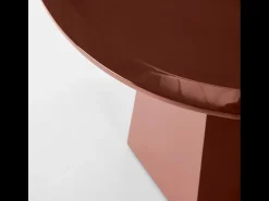 Mesa auxiliar de diseño lacado burdeos con tapa redonda 50 cm KIMI