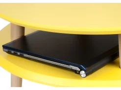 Mesa auxiliar de dos niveles diámetro 45 cm x altura 61 cm Ufo Blanco Tiza