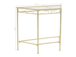 Mesa auxiliar de estilo vintage metal 87x34x73 cm dorada
