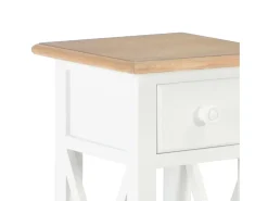 Mesa auxiliar de madera blanca 27x27x65,5 cm