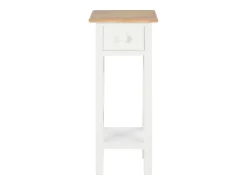 Mesa auxiliar de madera blanca 27x27x65,5 cm